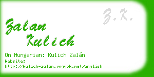 zalan kulich business card